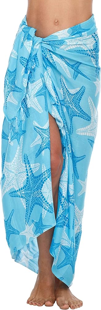 SHU-SHI Womens Sarong Pareo Cover Up Bathing suit Women Beach Wrap Long Pool Trip Resort Skirt