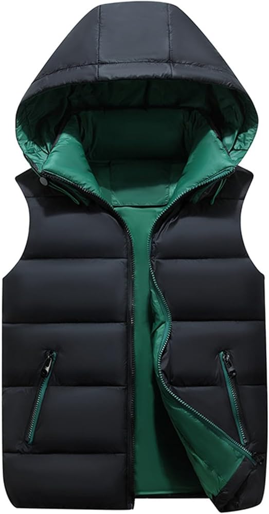 Today 2024 Warm Puffer Vest for Women Sleeveless Lightweight down Jacket Zip Puffer down Vest with Pockets Padded Ski Vest