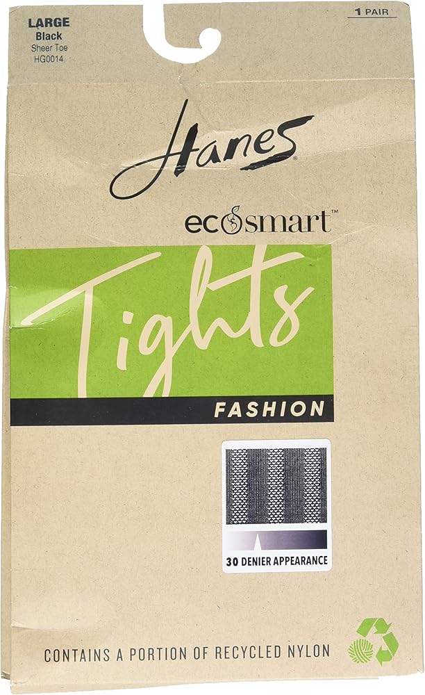 Hanes Womens Ecosmart Control Top Sheer-toe Fashion Stripe Tights