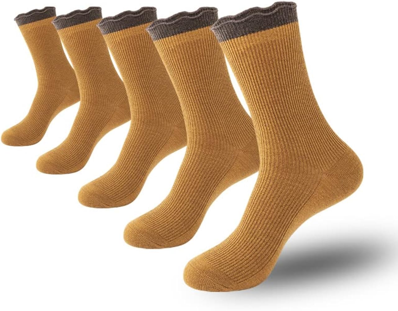 Women Thin Cashmere Socks，Women Soft Crew Socks 5 Pairs Size 5-9