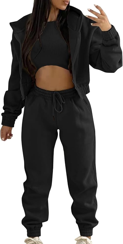 SNKSDGM Womens Two Piece Outfits Color Block Long Sleeve Sweatshirt Tops and Long Palazzo Pants Tracksuit Jogger Set