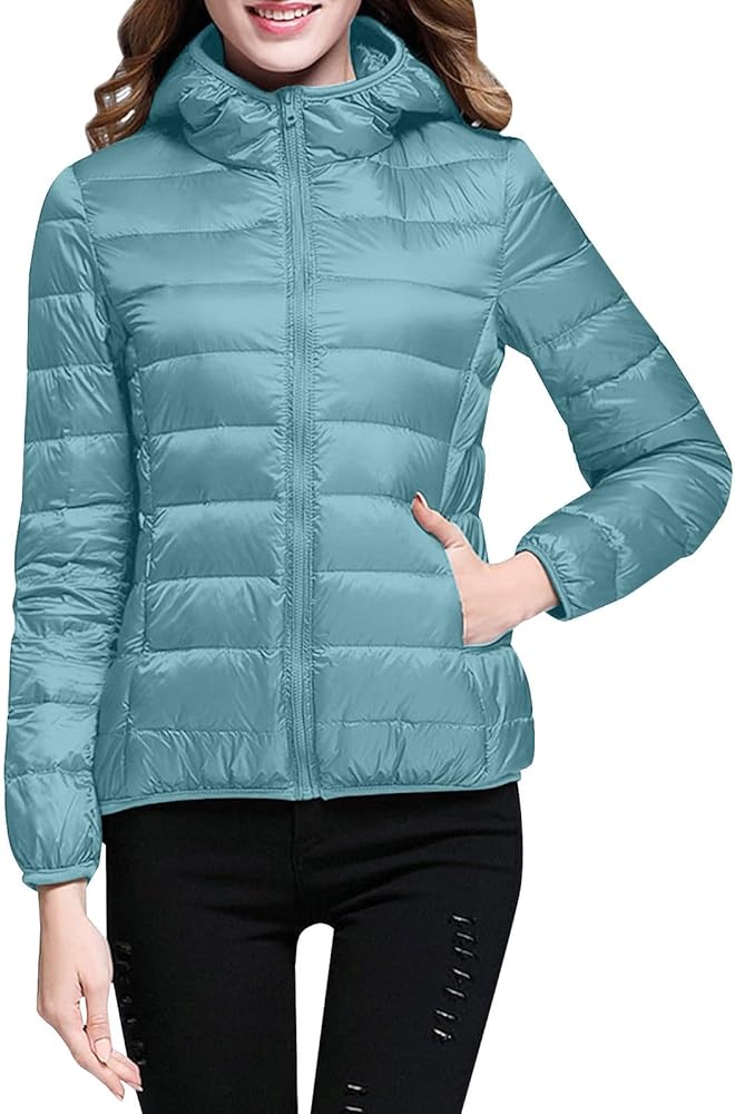 Wool for Women Women Warm Lightweight Jacket Hooded Windproof Winter Coat With Recycled Insulation Puffy Coat