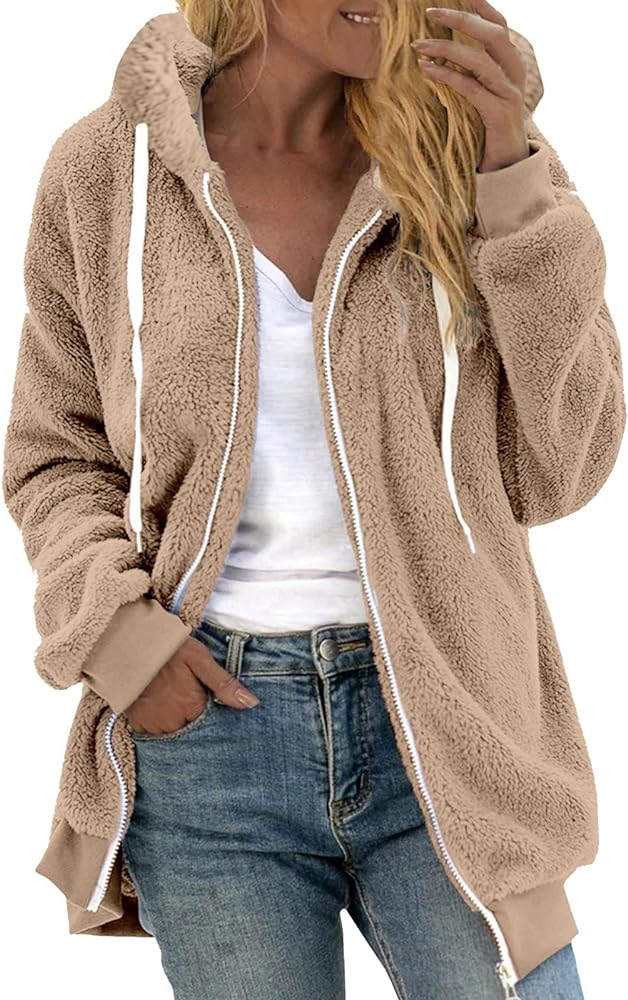 Women's Coats Basic Long Jacket Coat Color Artificial Wool Zipper Drawstring Long-Sleeved Hoodie The Drop Trench