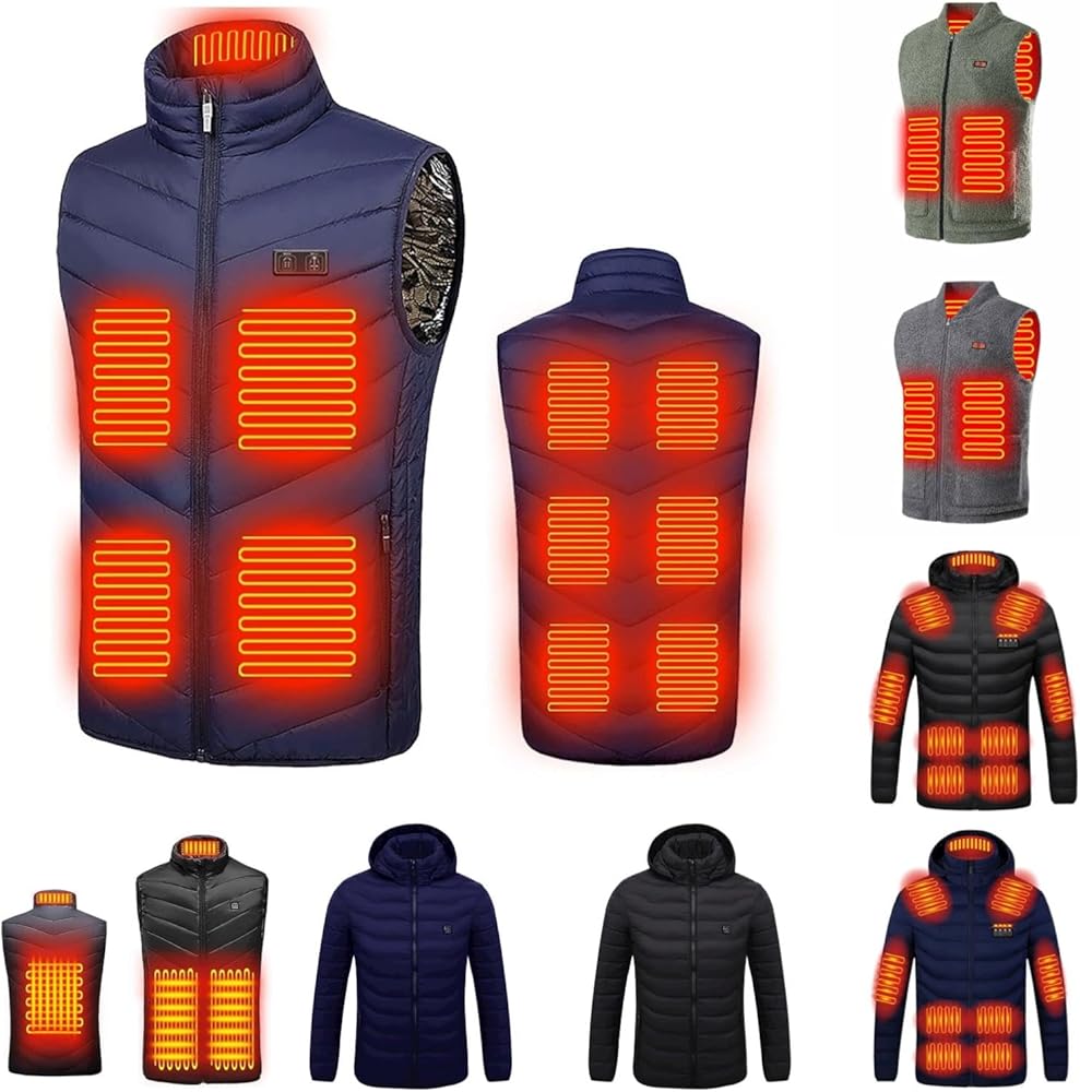 BOXIACEY Womens Heated Jacket Rechargeable Heated Vest Lightweight Heated Vest Warm Jacket Winter Sleeveless Down Parkas