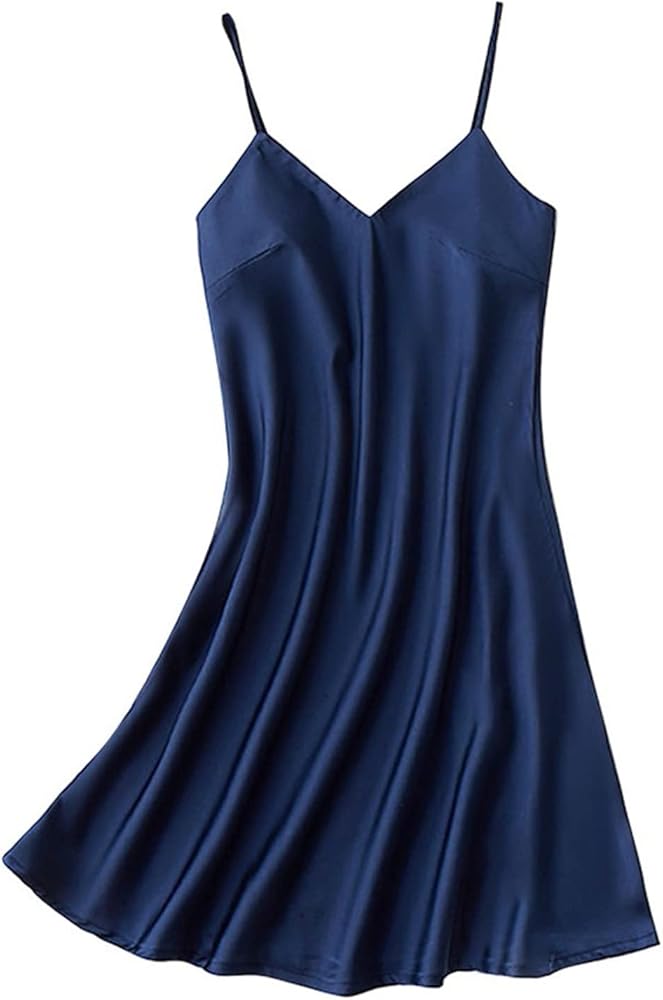 SHOPESSA Silk Slip Dress for Women Night Gown Dress Sleep Dress Bride Short V Neck Negligee