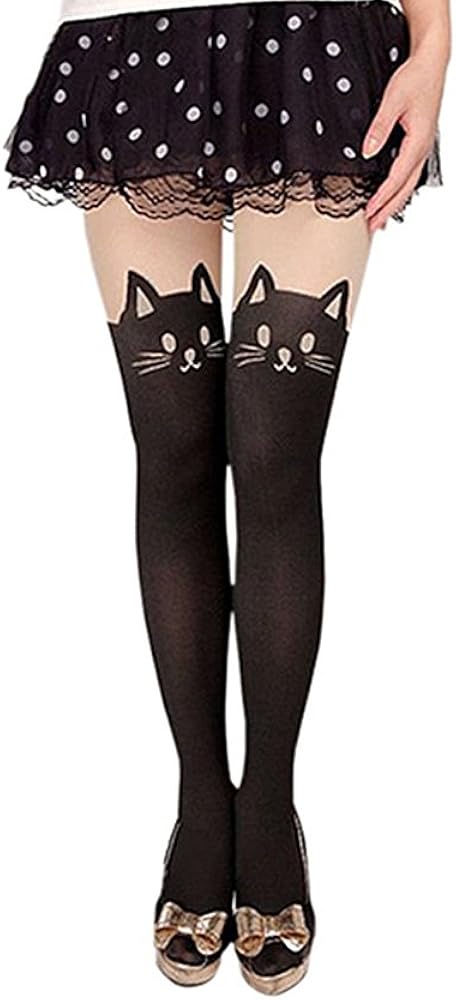 DS.DISTINCTIVE STYLE Animal Tattoo Tights Japanese Style Cosplay Pantyhose - Cat