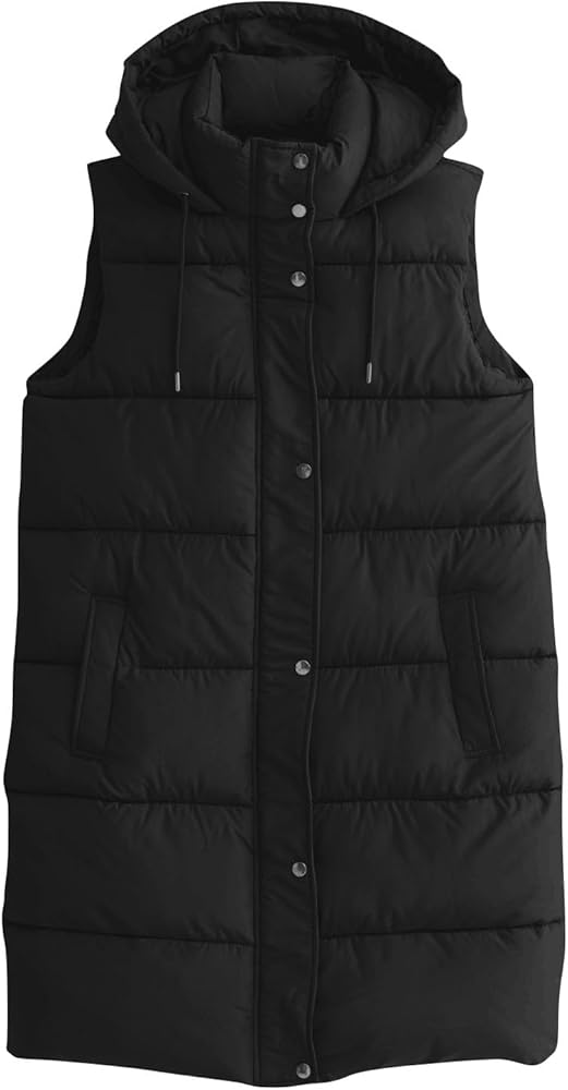 My Orders Puffer Vest Women 2024 Trendy Sleeveless Winter Coats Womens Fashion Zip Up Hoodie Plus Size Tops Lightweight Casual Cardigan Long Coats Sales Today Clearance Outwear(1b-Black,Large)