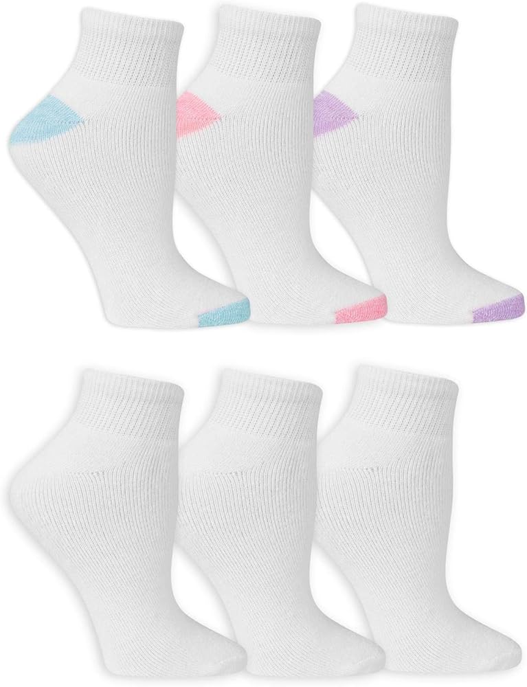 Fruit of the Loom Womens 6 Pair Ultra Soft Cushioned Ankle Socks