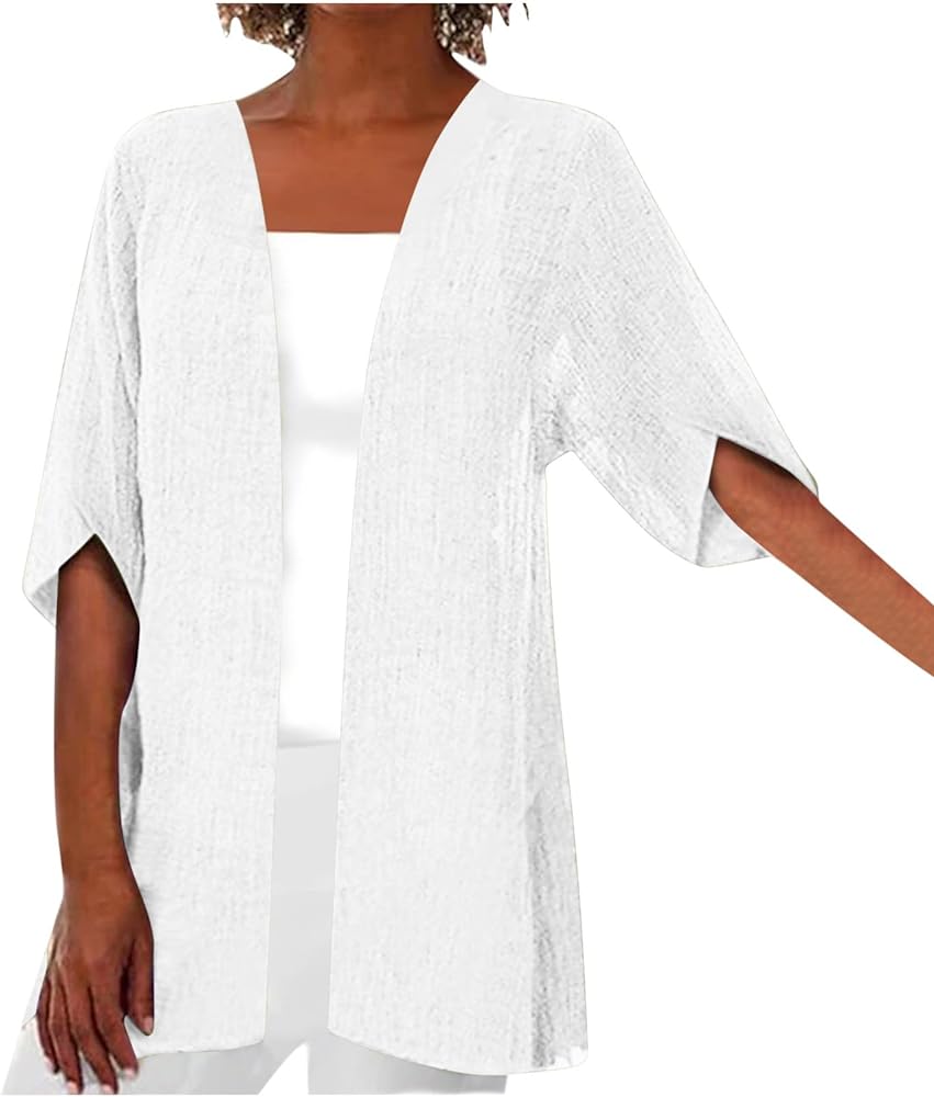 Summer Cardigans for Women Lightweight Open Front Short Sleeve Tunic Cardigans, Summer Shawls, Casual Beach Cover Ups