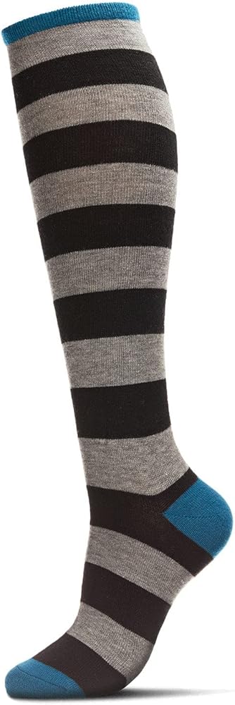 MeMoi Women's Soft Shaded Stripes Cashmere Blend Knee High Socks