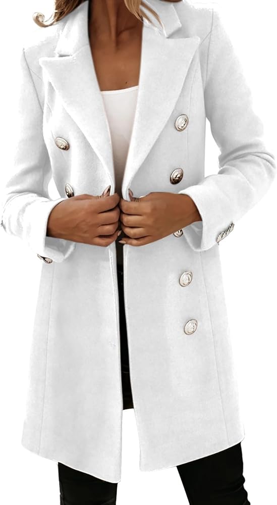 Winter Jackets for Women,Woman Artificial Wool Elegant Blend Coat Slim Female Long Coat Outerwear Breasted Jacket