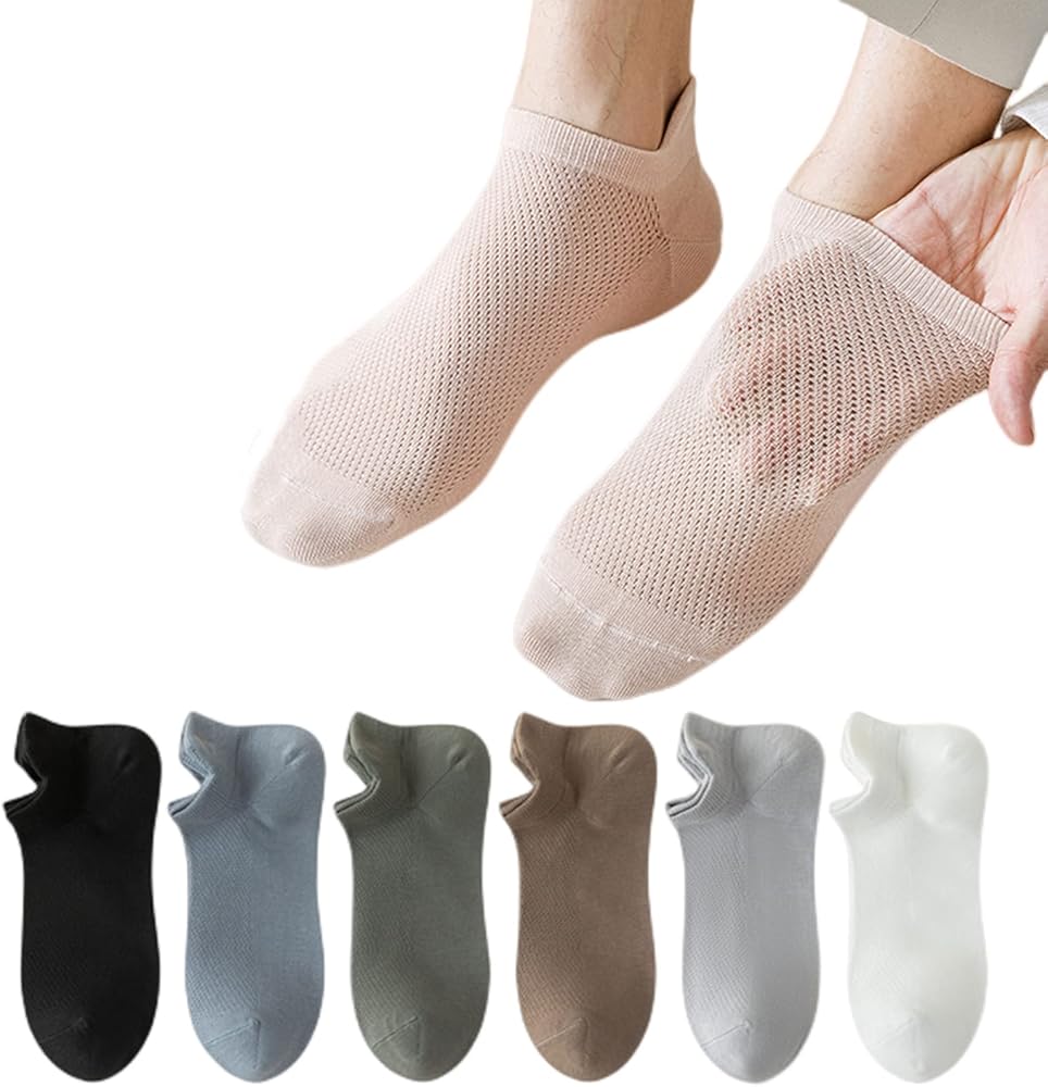 6 Pack Extra Large Unisex Cotton Ankle Socks Thin Soft Athletic Low Cut Socks With Tab for Men Women