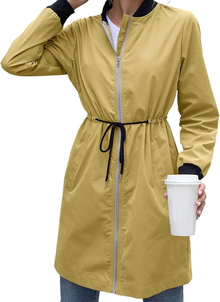 Women's Double Breasted Long Trench Coat 2024 Windproof Classic Lapel Windbreaker Jackets Stylish Loose Overcoat Outerwear