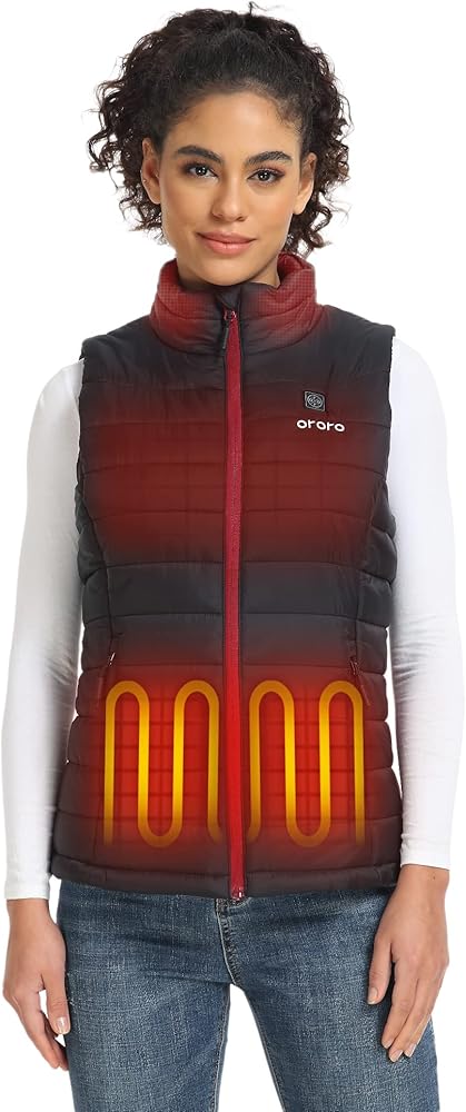 ORORO Women's Lightweight Heated Vest with Battery Pack