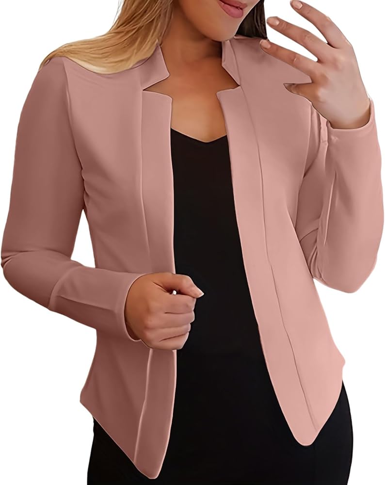 Women Petite Blazers 2023 Trendy Casual Puff Sleeve Bolero Shrug Open Front Cropped Suit Jackets Stylish Cardigan Coats