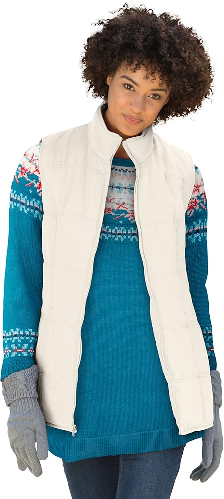 Woman Within Women's Plus Size Quilted Vest