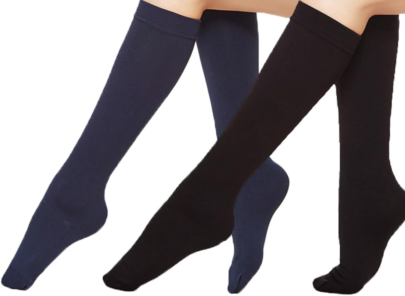 EABERN 6 Pairs Women's Opaque Plush Fleece Lined Trouser Socks Knee High Stocking