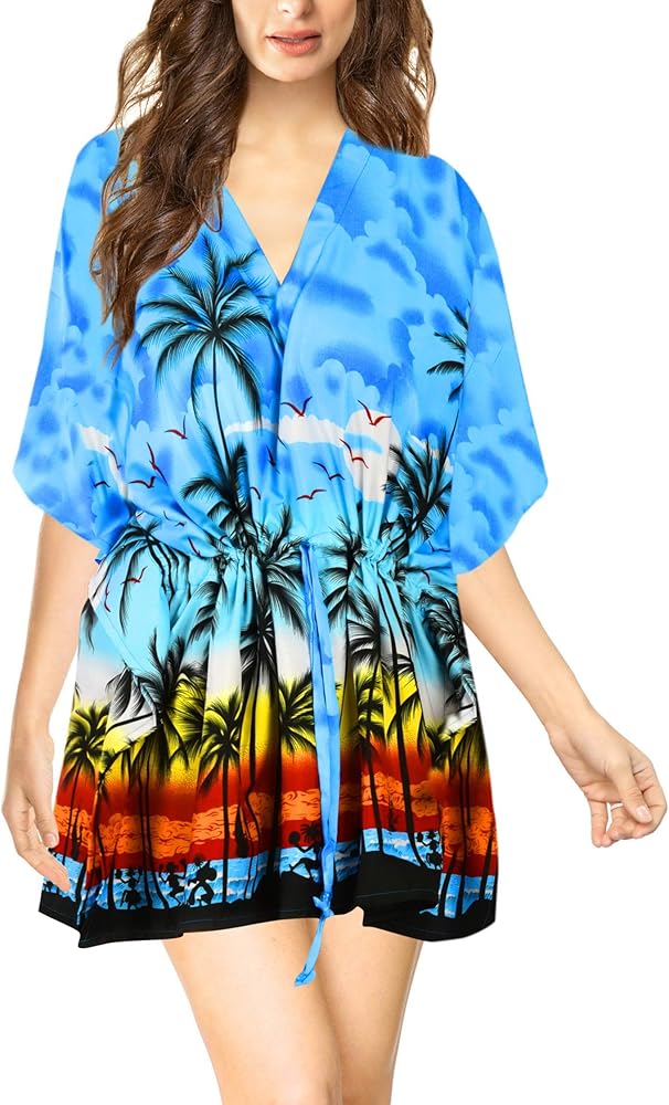 LA LEELA Women's Beachwear Swimsuit Coverups Summer Dress Cover Ups for Swimwear