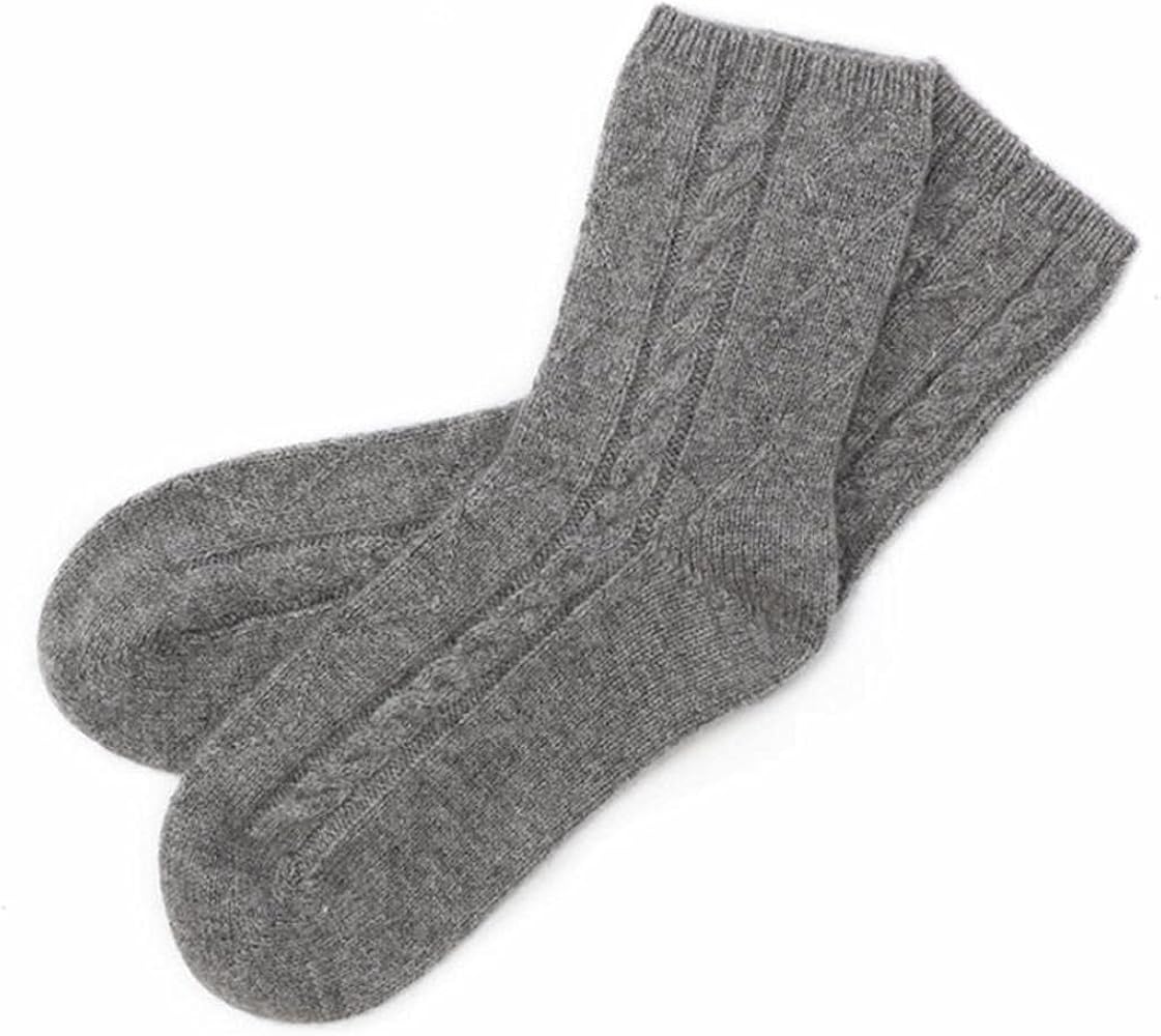 100% Pure 3ply Cashmere Softest Sleep Socks Cozy Cable Knit Luxury Fashion