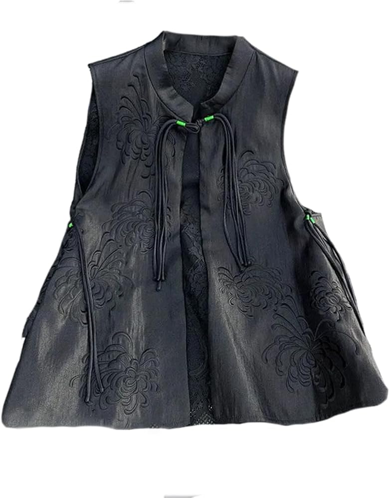 chinese style traditional tangsuits vest oriental sleeveless waistcoat jacket women elegant top