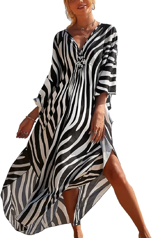 Bsubseach Kaftan Dresses Cover Up for Swimwear Women Plus Size Caftan Beach Cover Ups Resort Dress