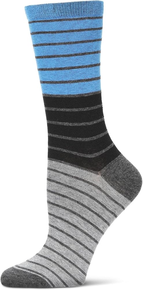 MeMoi Women's Shaded Stripes Wool Blend Crew Socks