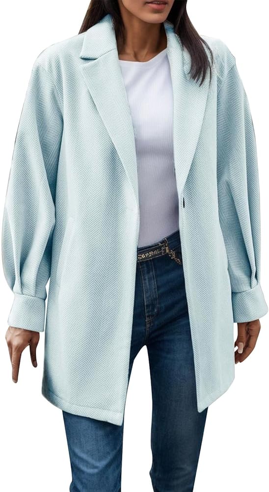 Womens Fall Fashion Blazers 2024 Casual Blazer Long Sleeve Open Front Work Suit Office Blazer Jackets Coat with Pockets