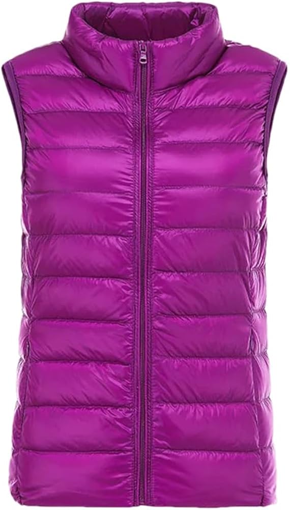 Women Thin Down Vest Jacket Autumn Winter Slim Short Warm White Duck Down Coat Female Portable Outerwear