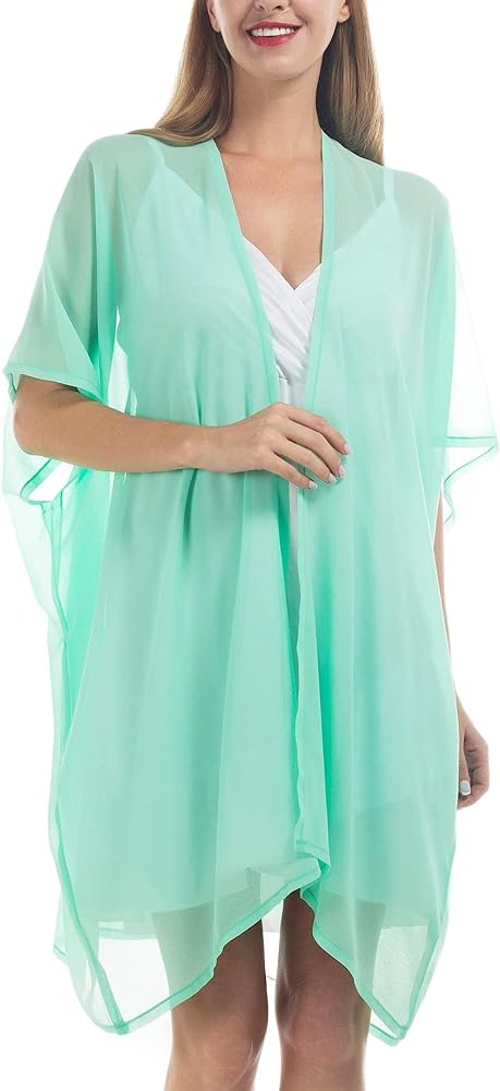 Women’s Beach Kimono Coverup Sheer Chiffon Cover Ups Swimwear Cardigan Summer