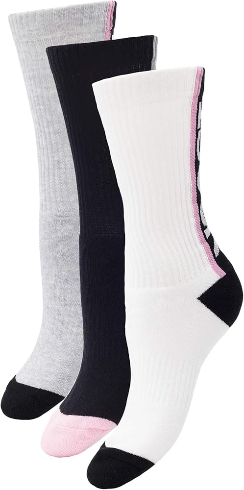 3-pack Women's Athletic Crew Socks Multicolor Cushion Cotton Sock