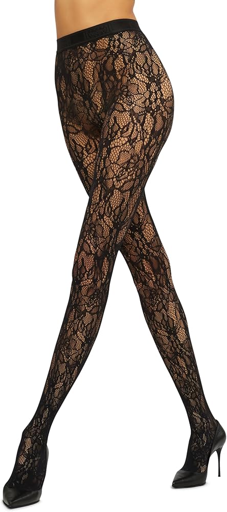 Wolford Floral Net Tights Hosiery Pantyhose Stockings Sheer For Women