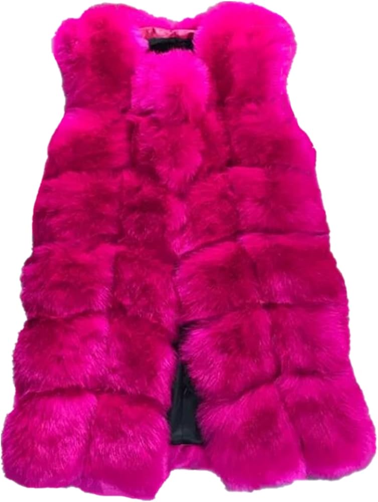 Women's Autumn Winter Faux Fur Vest Coat Sleeveless Warm Waistcoat Jacket