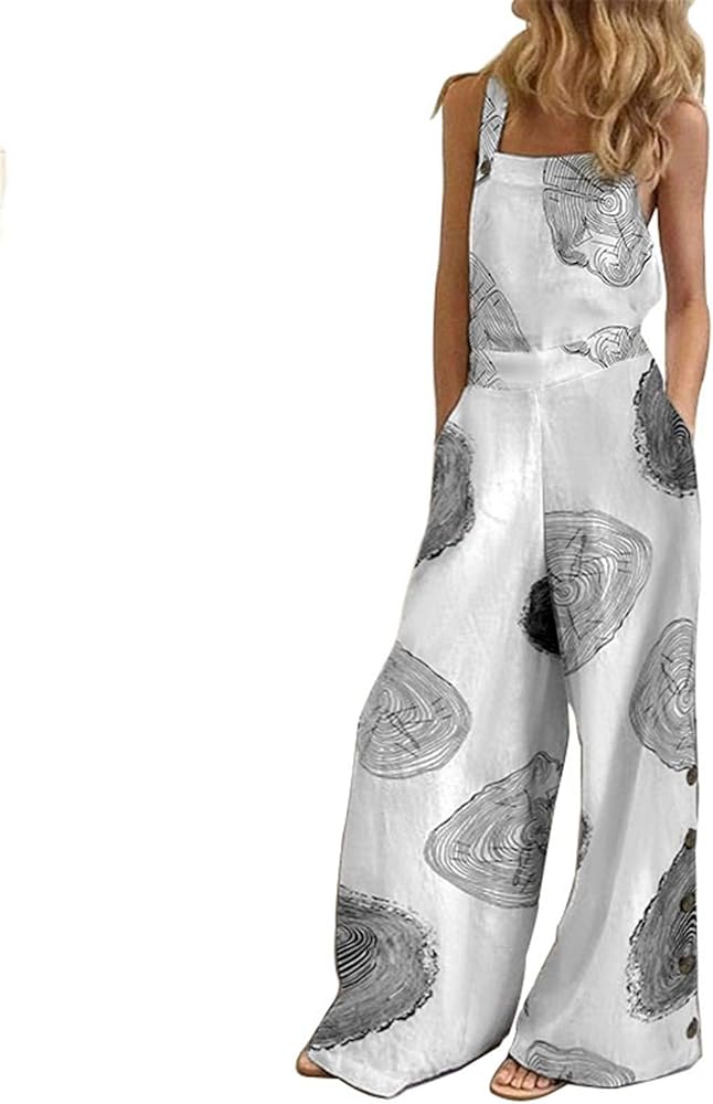 Womens Jump Suits Overalls Jumpsuit Casual Print Summer Wide Leg Bib Pants Jumpsuits For Womens Jumpsuit For Woman