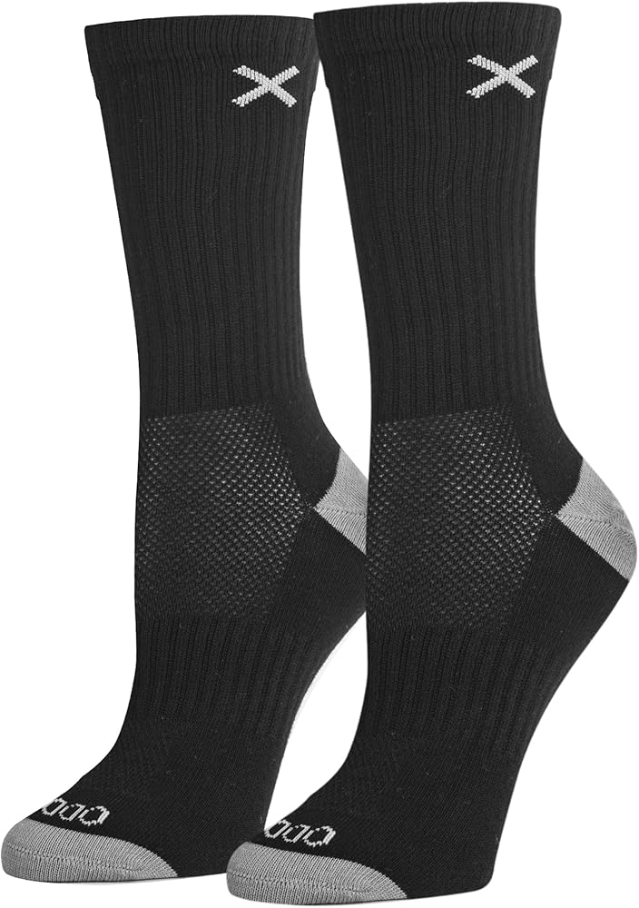 Basix Crew Socks for Men Women, Comfort Athletic Fit, Mid-Calf Rise, Cotton