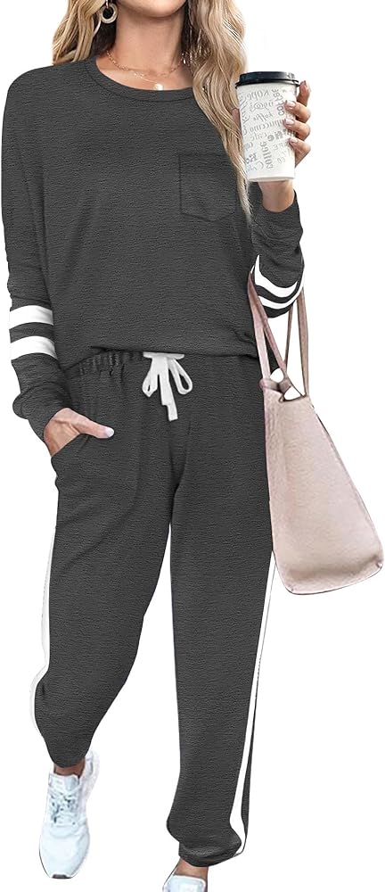 Sweatsuits for Women Sets 2 Piece Outfits Casual Lounge Sets Two Piece Sweat Suits S-3XL