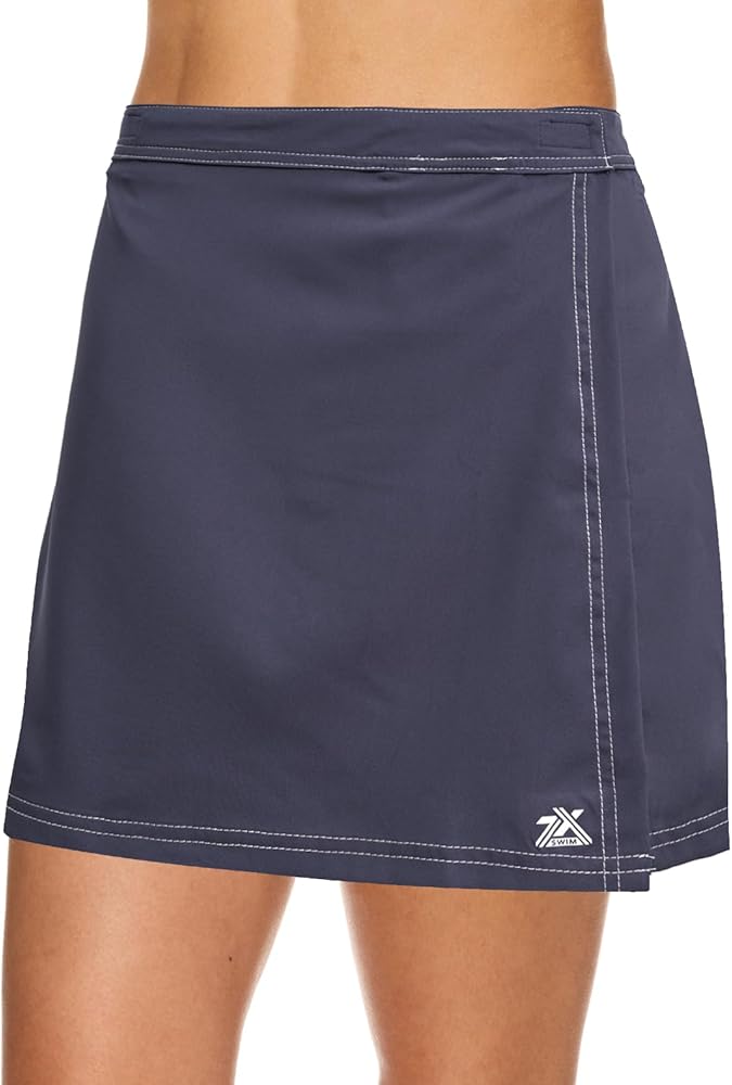 ZeroXposur Womens Swim Skirt Coverup - Quick-Dry Wrap Skirt Swim Coverup - Adjustable Hook-and-Loop Waist and Hidden Pocket