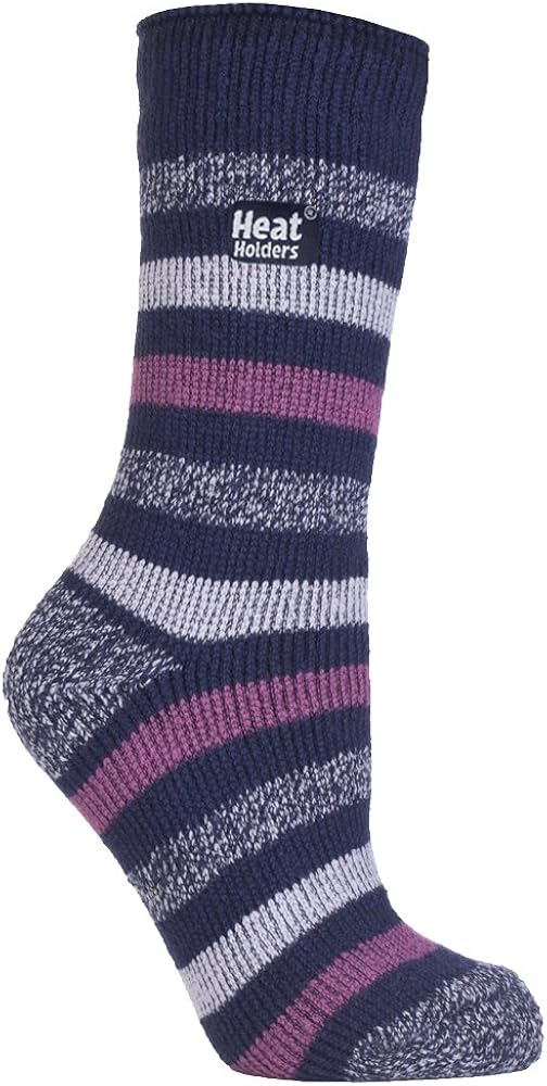 Heat Holders - Women's STRIPED Ultimate Thermal Socks, One size 5-9 us