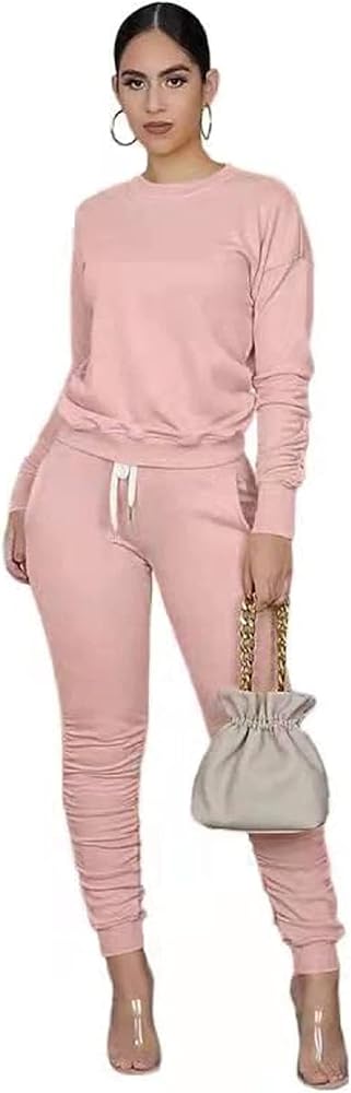 Women's Two Piece Outfit Joggers Sets Lounge Sweatsuit Tracksuit Sweatpants Sets with Pocket