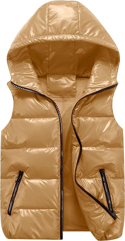 AMEBELLE Hooded Puffer Vest for Women Sleeveless Lightweight Zip Quilted Puffer Vest Padded Gilet