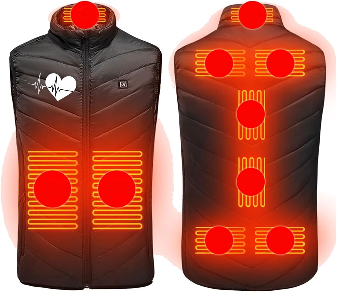 Women Heated Vest, Lightweight Vest Jacket For Women Usb Electric Heat Vest 9 Zones 3 Levels Heating No Powerbank S-Xl