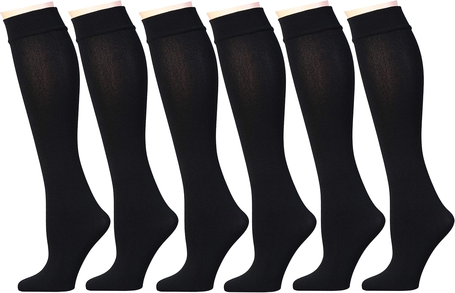 Women's Opaque Plush Fleece Lined Knee High Or Crew Socks (Pack of 4 or 6)