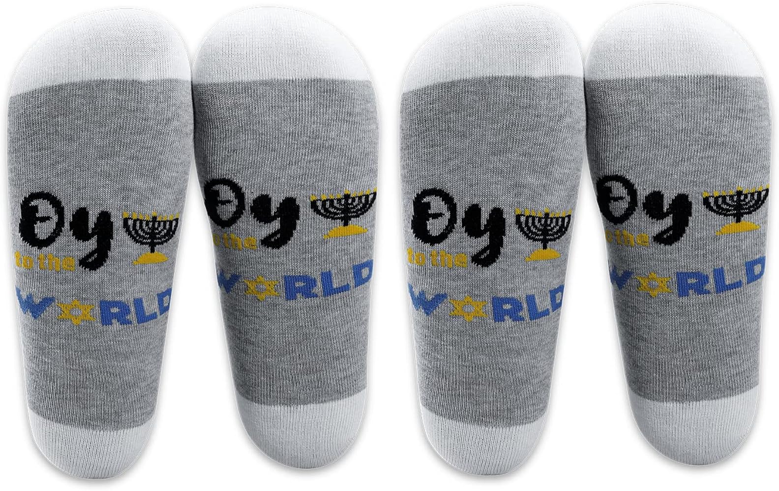 LEVLO Funny Jewish Hanukkah Gifts Oy to The World Socks Chanukah Christmas Gifts