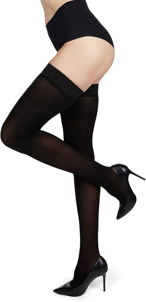 MeMoi Microfiber Opaque Thigh High Stockings