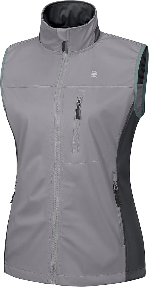 Little Donkey Andy Women's Softshell Vest, Lightweight Golf Vest Windproof Sleeveless Cycling Vest for Running, Hiking