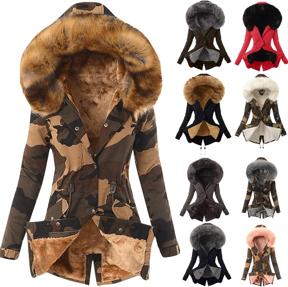 Long Winter Coats for Women, Winter Coat for Women Plus Size Womens Fleece Zip Up Jacket Winter Jackets for Women