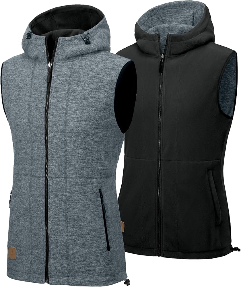 Little Donkey Andy Women's Reversible Lightweight Fleece Vest Warm Sleeveless Jacket for Golf Travel Hiking