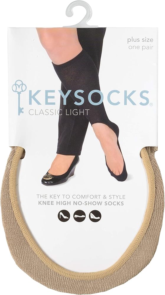 KEYSOCKS Knee High Socks for Women, Classic Light, No Show