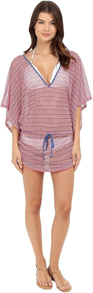 Luli Fama Women's Standard American Dream Cabana V-Neck Dress Cover Up