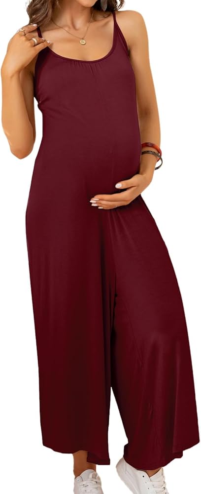 Xpenyo Maternity Casual suspender jumpsuit Women's Loose Wide Leg Overall Jumpsuits Pregnancy One-piece Pants