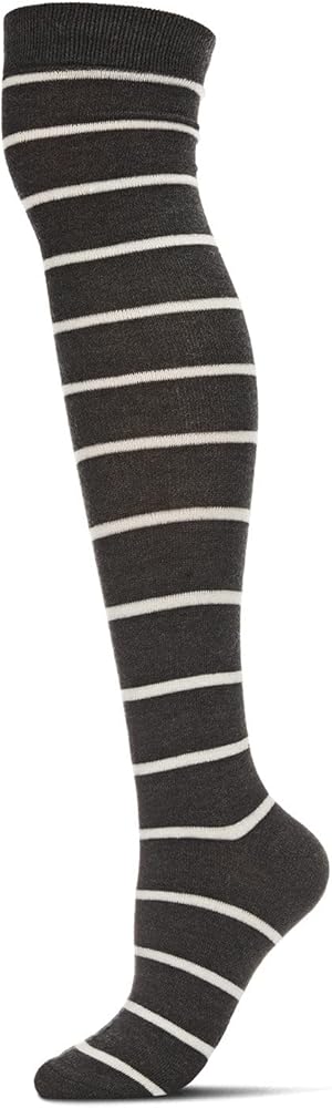 MeMoi Simple Stripe Cashmere Blend Over The Knee Warm Socks